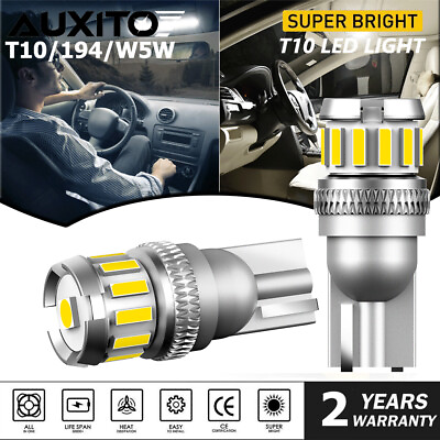 #ad AUXITO 6500K White LED Front Side Marker Light Bulbs 168 194 2825 T10 Bright SMD $9.65