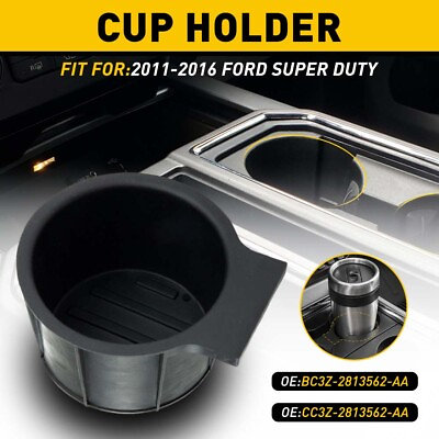#ad For F 250 Ford F 350 Super Duty F 150 ebony black Rubber Cup Holder Insert OEM $9.02