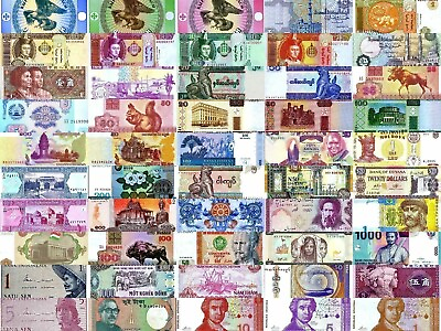 #ad New 50 Pieces of Different World Mixed Foreign Banknote Set Currency UNC w COA $19.99