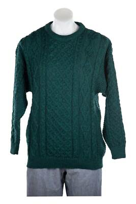 #ad Aran Islands Knitwear Men Sweaters Pullovers LG Green Wool $64.00