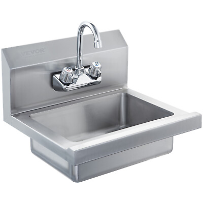 #ad VEVOR Wall Mount NSF Hand Wash Sink Commercial Utility Sink Stainless Steel $89.09