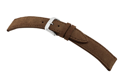 #ad RIOS1931 Genuine Suede Leather Watch Band 20 mm Brown Mocha quot;Franklinquot; Size M AU $55.00