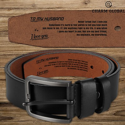 #ad Engraved Belt Personalized Gifts For Men Anniversary Gifts Leather Belt LB101 $39.95
