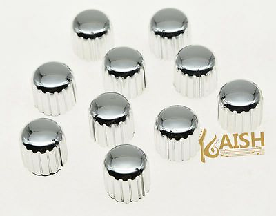 #ad 10pcs Chrome Plastic Guitar AMP Amplifier Knobs Knurled Pointer Knobs 18x17 mm $5.01