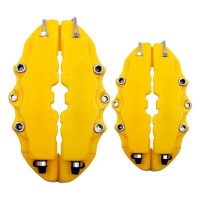 #ad Set of 4 Yellow Brake Caliper Covers 3D Style Easy to Install Lightweight $29.74