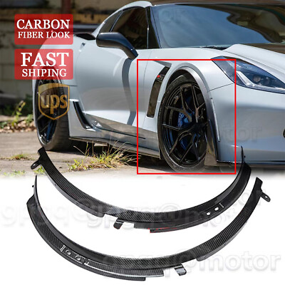 #ad #ad For Corvette C7 2014 19 2x Carbon Fiber Front Quarter Extension Wheel Arch Trim $148.89