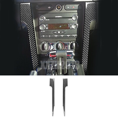 #ad 2x Carbon Fiber Control Panel Side Decor Strip Sticker For Ford Mustang GT 05 09 $61.56