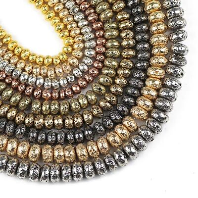 #ad Natural Stone Flat Round Bead Hematite Loose Beads DIY Bracelet Jewelry 6 8 10MM $16.53