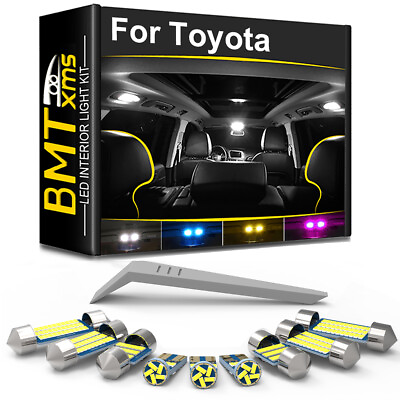 #ad White LED Interior Lights Pack Kit for Toyota 4Runner Tacoma CHR LC 100 80 Tool $10.99