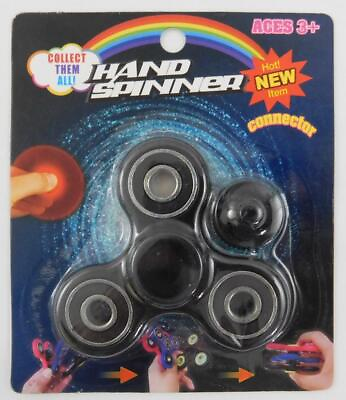#ad Tri Spinner Hand Fidget Spinner Focus Toy Stress Relief With Connector New Black $5.99