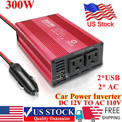 #ad #ad 300W Car Power Inverter DC 12V to AC 110V Pure Sine Wave Converter Auto Charger $21.55