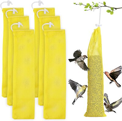 #ad 6 Pcs Finch Sock Feeder for Outdoor Durable Thistle Seed 6pcs yellow $26.89