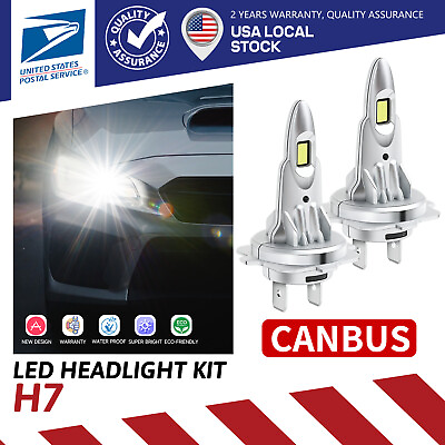 #ad Pair H7 LED Headlight Bulb Canbus Beam 6000K White Bright Lamp For Volkswagen $26.15