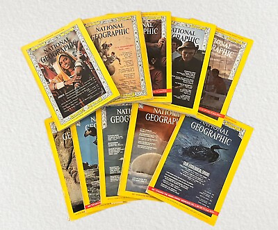 #ad Vintage Lot of 10 National Geographic 1960s 70s 80s 90s No Duplicates $22.85