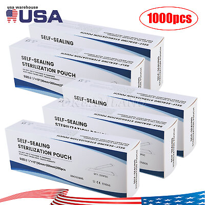 #ad 1000x 3 1 2quot; x 10quot; Dental Medical Self Seal Pouch Sterilization Bag Pouches USA $43.99