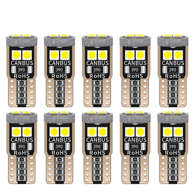 #ad 10PCS T10 W5W 168 194 LED Canbus Interior Light 6 SMD 3030 Chips Dome Light Bulb $5.99