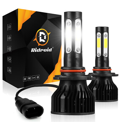 #ad pair 4 sides LED Headlight Kit 9006 HB4 9012 2400W 6000K 360000LM Hi low Bulbs $15.98