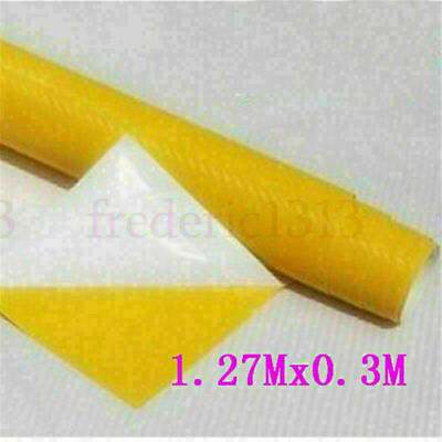 #ad #ad New 3D Premium Matte Yellow Carbon Fiber Vinyl Wrap Roll Bubble 1.27*0.3M $10.35
