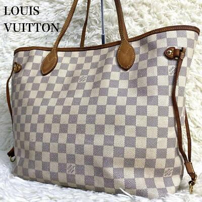 #ad Louis Vuitton Neverfull MM Damier Azur Tote Bag White $578.00
