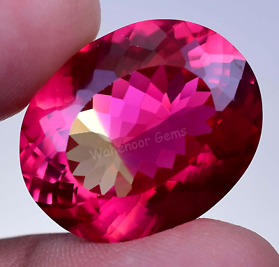 #ad #ad Natural Pitambari Sapphire 34.60 Ct Pink Yellow Oval Certified RARE Gemstone $245.00