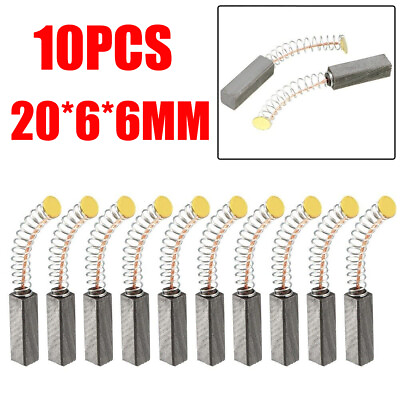 #ad 10 pcs Carbon Brushes Power Tool Electric Motors Replacement 20mm x 6mm x 6mm $9.59