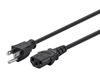 #ad 3 Prong Power Cord 6 Feet Black NEMA 5 15P to IEC 60320 C13 14AWG 15A $9.28