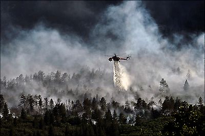#ad Poster Many Sizes; Helo Dropping Water On Waldo Canyon Fire 2012 $160.11