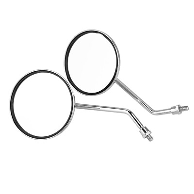 #ad 1 Pair 8mm Right And Left Side Motorcycle Rear View Mirror Round Motorcycle $17.70