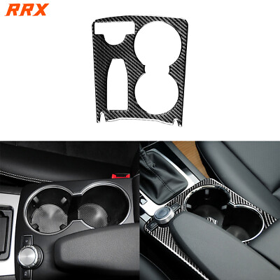 #ad Car Water Cup Holder Frame Cover Real Carbon Fiber Trim For Benz C Class W204 $11.99