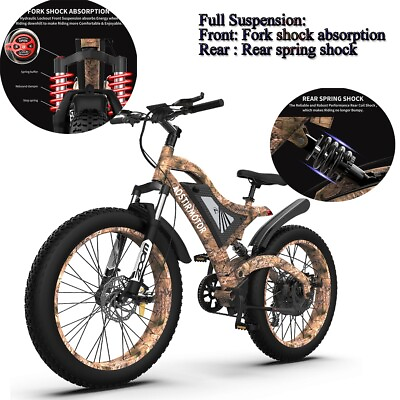 #ad Aostirmotor Ebike 26quot; 1500W Electric Bike Mountain Bicycle 48V 15A FatTire Ebike $1134.99