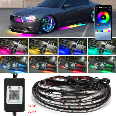 RGB LED Strip Under Car Tube Underglow Underbody System Neon Light Kit $25.99