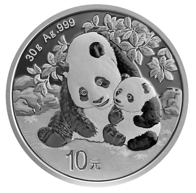 #ad 2024 China 30 gram .999 Fine Silver Panda 10 Yuan BU in Capsule $42.95