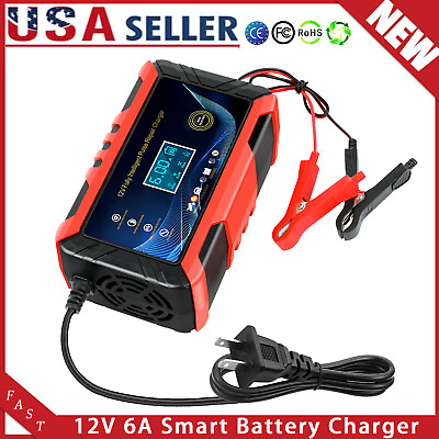 #ad #ad Automatic Intelligent Car Battery Charger 12V 6A Pulse Repair Starter AGM SUV RV $16.99