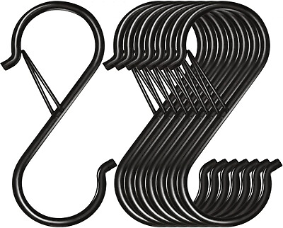 #ad 8 Pack S Hooks Hanging 3.5 inch Heavy Duty S Hooks Safety Buckle S Shaped Hooks $11.75