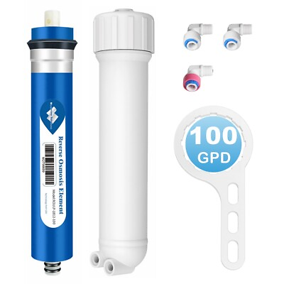 #ad 100 GPD RO Membrane Reverse Osmosis System Water Filter HousingFittingsWrench $25.19