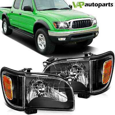 #ad For Toyota Tacoma 2001 04 Black Headlights Assembly Bumper Headlamps Front Set $64.39