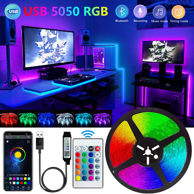 #ad 1m 5m LED Strip TV Back Lights 5050 RGB Bluetooth APP Remote for 20 65#x27;#x27; 70 inch $8.99