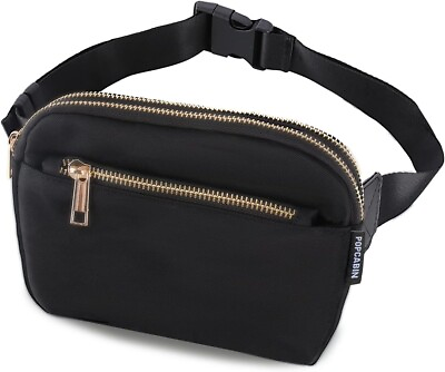 #ad Belt Bag Waterproof Oxford cloth Fanny Packs Fashion Waist with 4 Zipper Pockets $15.99