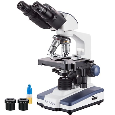 #ad AmScope Binocular Compound Lab Microscope 40X 2500X w 3D Mechanical Stage $249.99