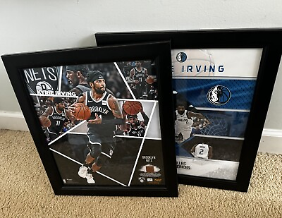 #ad Kyrie Irving Fanatics Team Used Ball Patch Framed 15quot; x 17quot; Serial numbered 500 $49.99