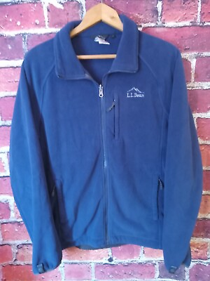 #ad L.L Beans Mens Fleece Jacket Blue Size M $26.95