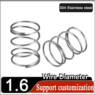 #ad Stainless Compression Spring 1.6mm Wire Diameter Coil Springs All Lengths amp; OD $2.63