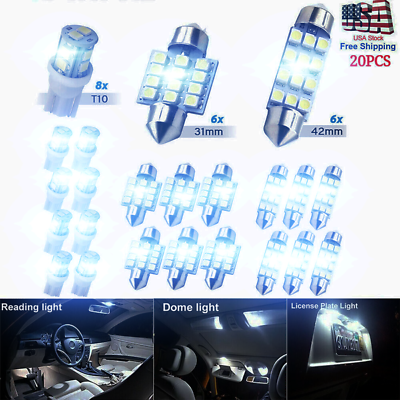 #ad 6500K LED Interior Lights Bulbs Kit Car Trunk Dome License Plate Lamps 20pcs NEW $5.99