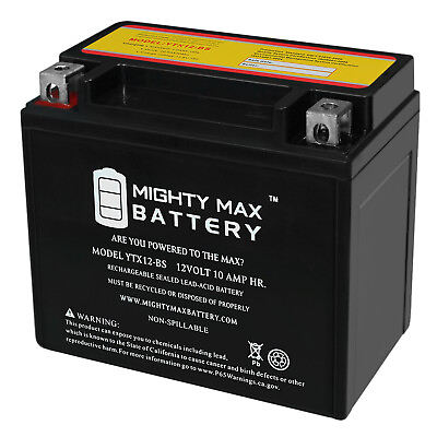 #ad Mighty Max YTX12 BS 12V 10AH Battery Replaces Powersport Motorcycle Scooter ATV $33.99