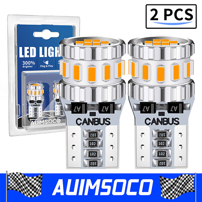 #ad 2x T10 194 168 2825 W5W LED License Plate Lights Bulbs Warm White Amber $14.99