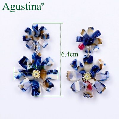 #ad Long Dangle Earrings Women Fashion Earring Flower Shape Jewelry Earring 1pair $10.52