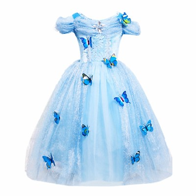 #ad Cinderella Princess#2 Butterfly Party Dress kids Costume Dress for girls 2 10 Y $19.98