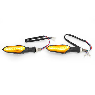#ad 2pcs Motorcycle LED Turn Signal Lamp 12‑15V Amber Blue Light Color For Electric $12.43