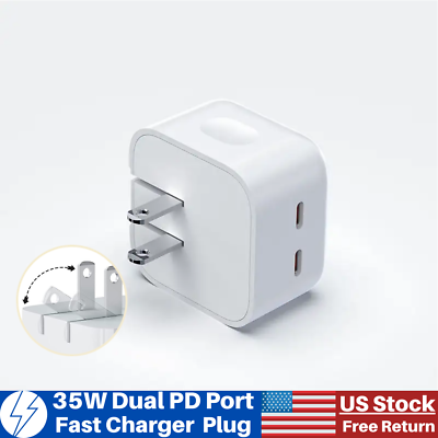 #ad 35W Dual USB Type C Wall Charger Block Power Adapter For Samsung iPhone 15 iPad $10.25
