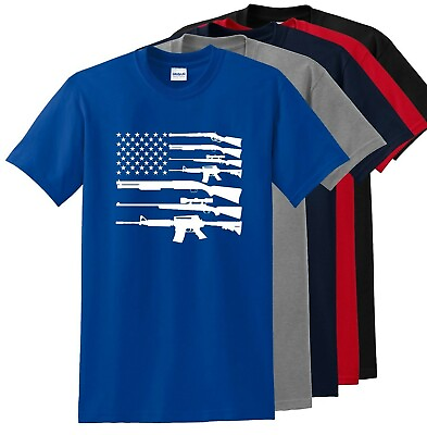 #ad #ad American Flag Guns Patriotic USA Pride Gun Rights NRA Pro gun T Shirt TO 5X $13.26